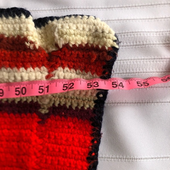 1970s Hand Knit Striped Blanket - Picture 7 of 11